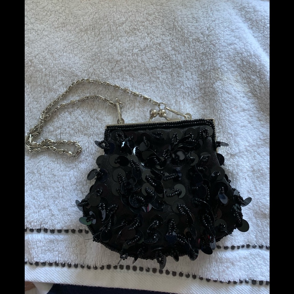 Bali black beaded coin bag small clutch ** 2 for $25.00**